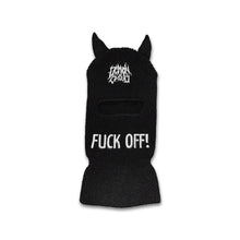 Load image into Gallery viewer, Black Demon Ski Mask with F OFF Embroidery – Streetwear Accessory