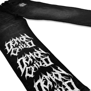 Black Stone Washed Demon Child Logo Jeans