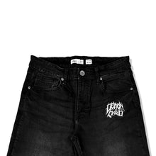 Load image into Gallery viewer, Black Stone Washed Demon Child Logo Jeans