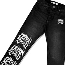 Load image into Gallery viewer, Black Stone Washed Demon Child Logo Jeans