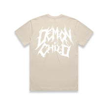 Load image into Gallery viewer, Faded Logo T-Shirt Ecru front and back graphic – Demon Child Clothing