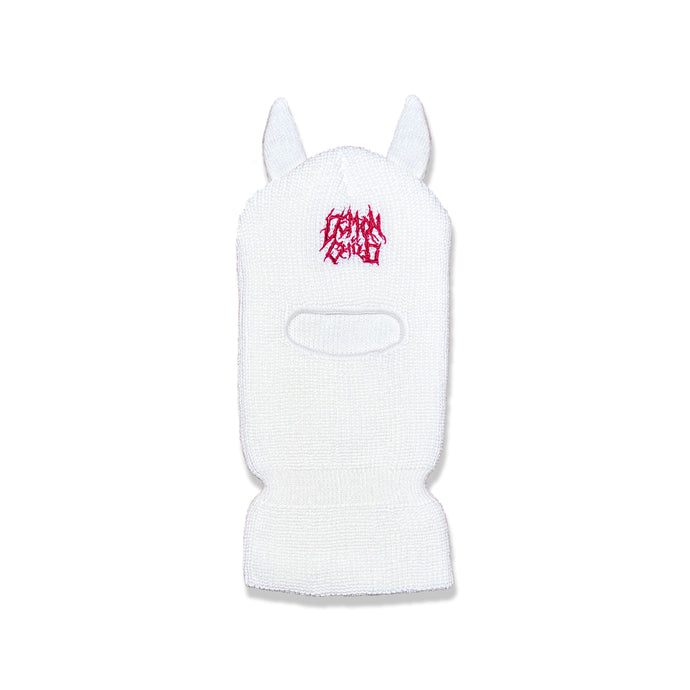 White/Red Demon Ski Mask