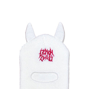 White/Red Demon Ski Mask