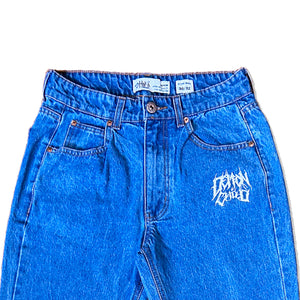 Light Blue Stone Washed Demon Child Logo Jeans