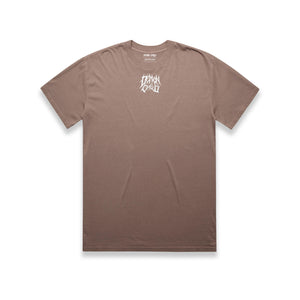 Faded Logo T-Shirt Mocha front and back graphic – Demon Child Clothing