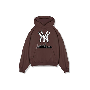 NY Skyline Hoodie Mocha – Demon Child Clothing Streetwear Graphic Hoodie