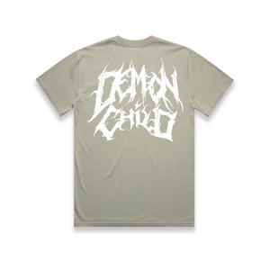 Faded Logo T-Shirt Sage |  Premium Graphic Tee - Demon Child Clothing