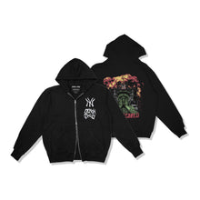 Load image into Gallery viewer, Statue of Liberty Zip-Up Hoodie Black – Demon Child Clothing Streetwear Zipper Hoodie